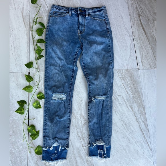 Urban Outfitters Distressed Denim Jeans High Rise Waist Ripped BDG Medium Wash - Picture 1 of 11